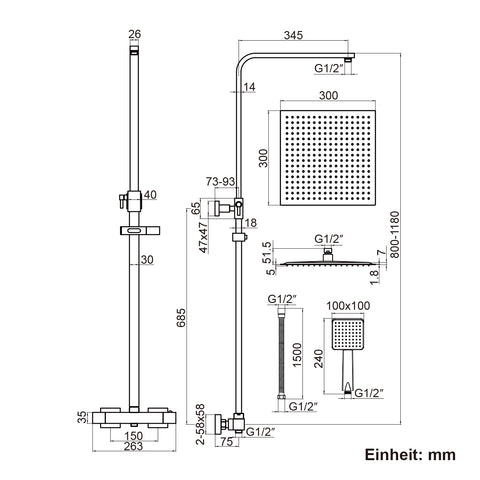 EMKE Regendusche (Rainshower-System mit Themostat, Chrom)