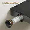 EMKE Duschsystem „F11“ – Thermostat-Duschpaneel mit Glasablage, 3 Strahlarten, Regendusche & Handbrause, 105×40,1×57,3 cm, anthrazit matt