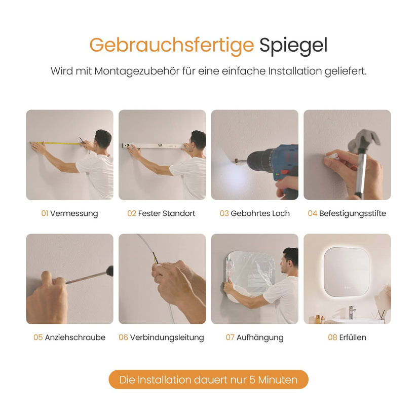 Badezimmerspiegel Glowrim LM32 - 50 x 50 cm - Bild 7