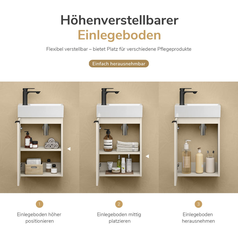Rechteckiger Badezimmerschrank BV1 - Cashmere-grau - Bild 42