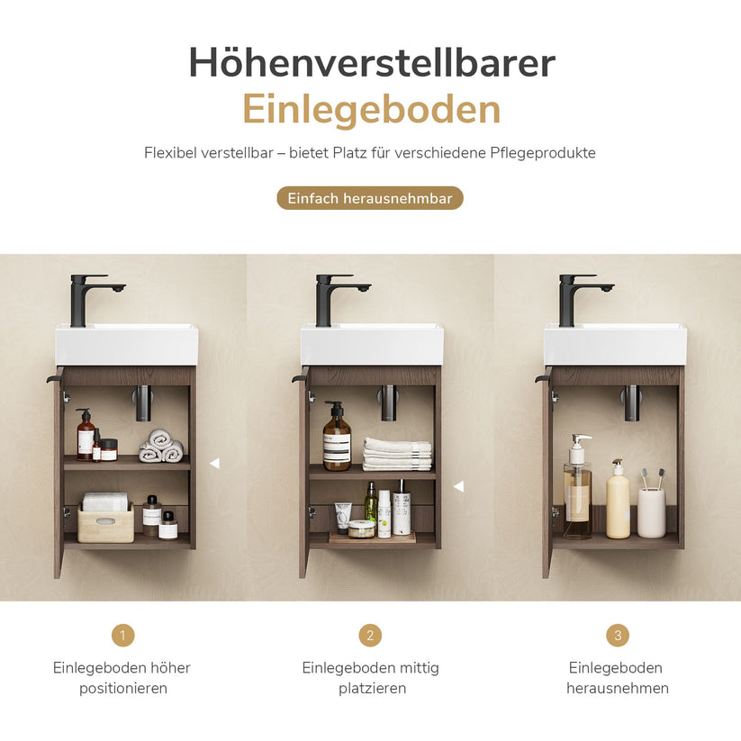 Rechteckiger Badezimmerschrank BV1 - Bullock-Braun - Bild 35