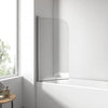EMKE Duschwand für Badewannen (1-teilig mit Schwenkfunktion, Maße: 70-90cmx140cm)