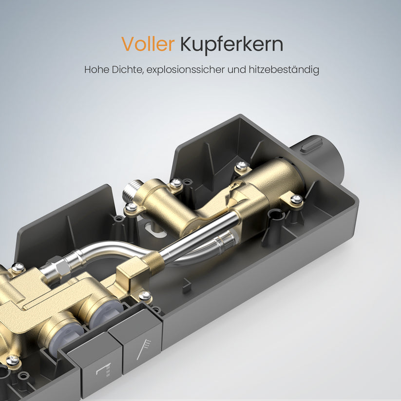 Thermostat‑Duschsystem mit Split‑Design & 3‑Strahl‑Handbrause – matt Anthrazit - Bild 10