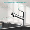 Küchenarmatur mit ausziehbarer Brause & Temperaturanzeige