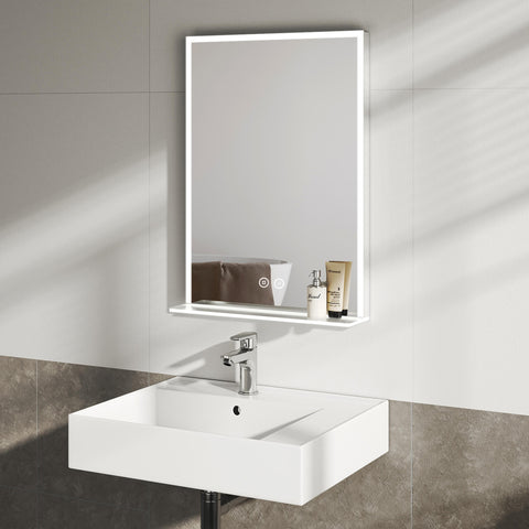 LM15 LED Badspiegel mit Ablage, Beschlagfrei, Touch, Kaltweiß