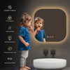 LED-Badezimmerspiegel mit 3 Lichtfarben & Memory-Funktion, rahmenloses Softcube-Design