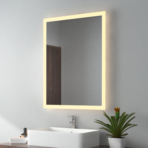 EMKE® LED Badspiegel - 80x60 cm - Badezimmerspiegel mit Beleuchtung