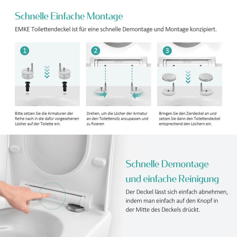 WC-Sitz, Soft-Close-Toilettendeckel-Abdeckung mit
