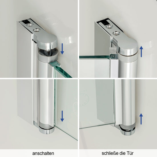 EMKE Dusche Eckeinstieg I Doppelt Falttür Mit Beidseitiger Nano-Beschichtung (Hoch 195m)