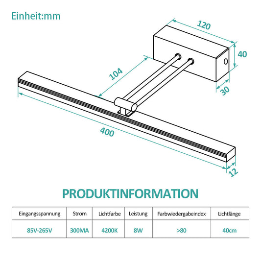 LED-Kosmetikspiegel mit 5fach-Vergrößerung, 360° drehbar & Saugnapfhalterung