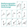 Duschwand-Stabilisator mit 180° Drehgelenk, ausziehbar bis 500 mm