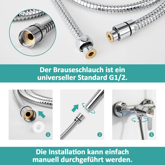 Hochflexibler Edelstahlschlauch mit G1/2''-Anschluss