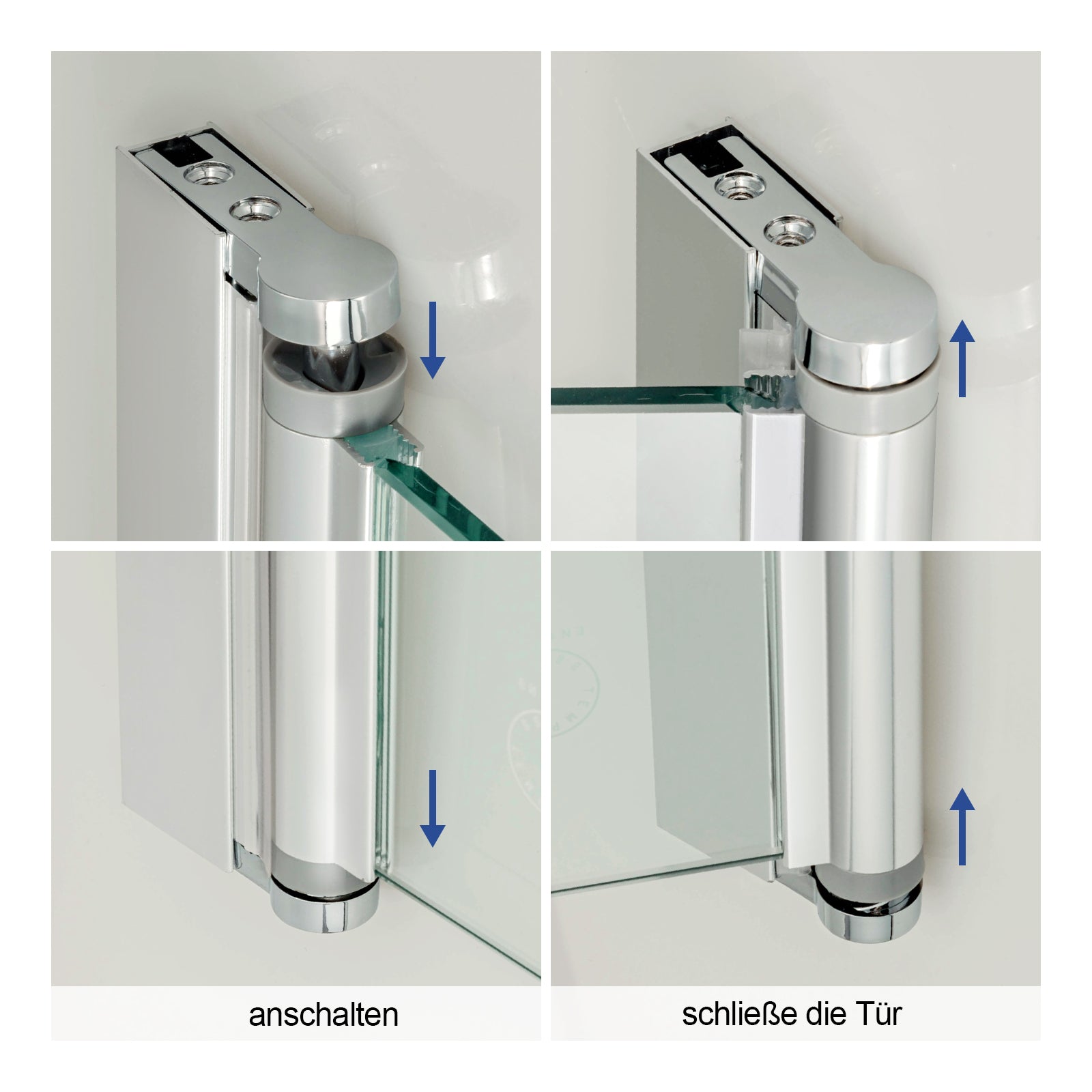 EMKE Dusche Eckeinstieg I Doppelt Falttür mit Seitenwand