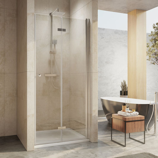 EMKE 185cm Drehfalttür Falttür Dusche Glastür