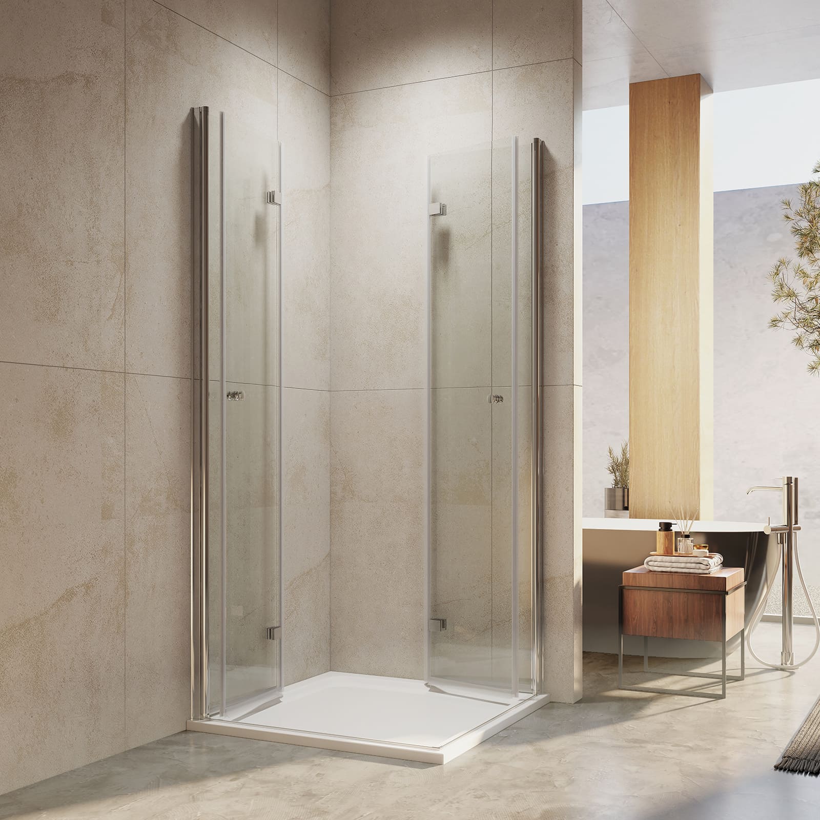 Falttur Dusche Rahmenlos