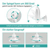 LED-Kosmetikspiegel mit 5fach-Vergrößerung, 360° drehbar & Saugnapfbefestigung