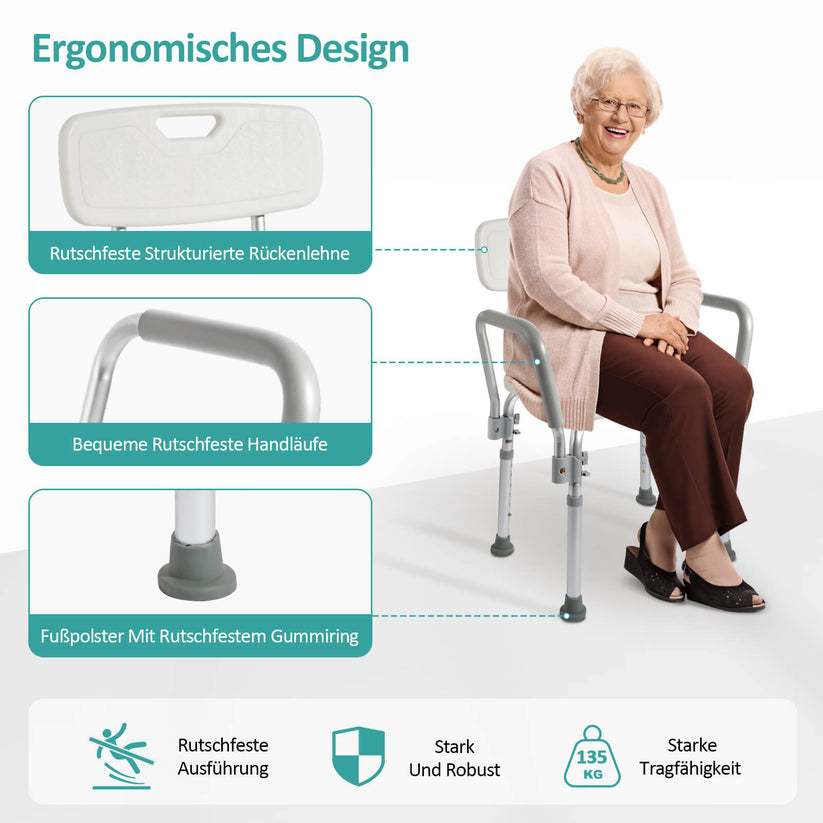 Duschstuhl mit Armlehnen BC3K - Bild 3