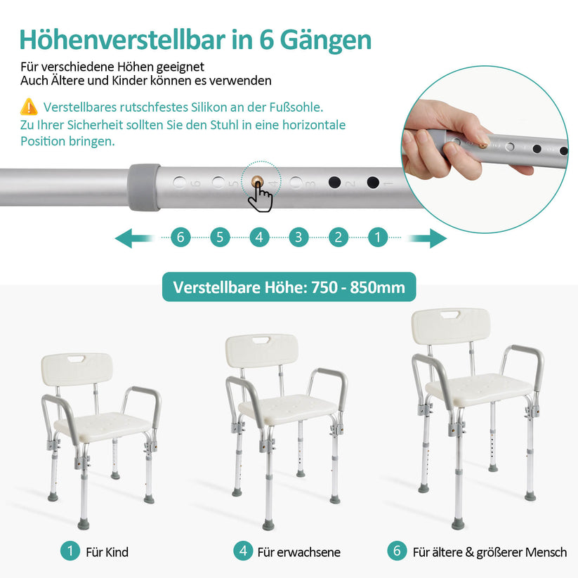 Duschstuhl mit Armlehnen BC3K - Bild 4