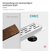 EMKE FD1 Duschrinne, Edelstahl Gebürstet, Seitenreihe, mit Abdeckung, Komplett-Set