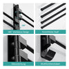 EMKE 180° Schwarz Drehung Bad Handtuchhalter mit 4 Schwing Armen Garderobenhaken für Badezimmer Wandmontage Aluminium