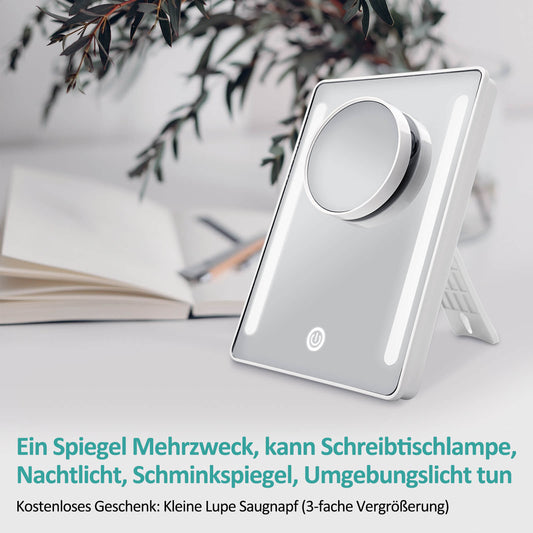 Kosmetikspiegel mit Beleuchtung – 3-fache Vergrößerung & dimmbare Helligkeit