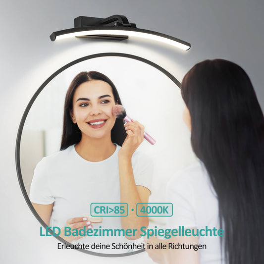 LED Spiegelleuchte mit 360° drehbaren Köpfen & warmweißem Licht, IP21