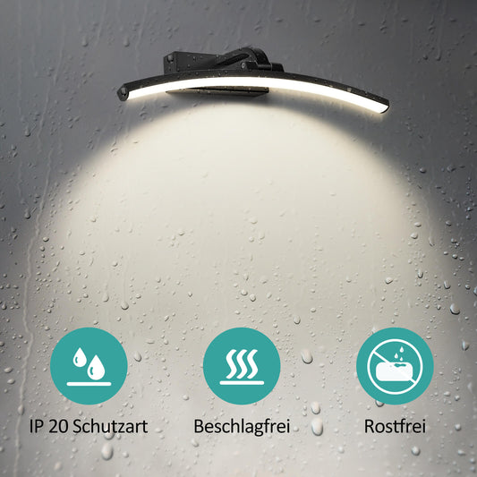 LED Spiegelleuchte mit 360° drehbaren Köpfen & warmweißem Licht, IP21