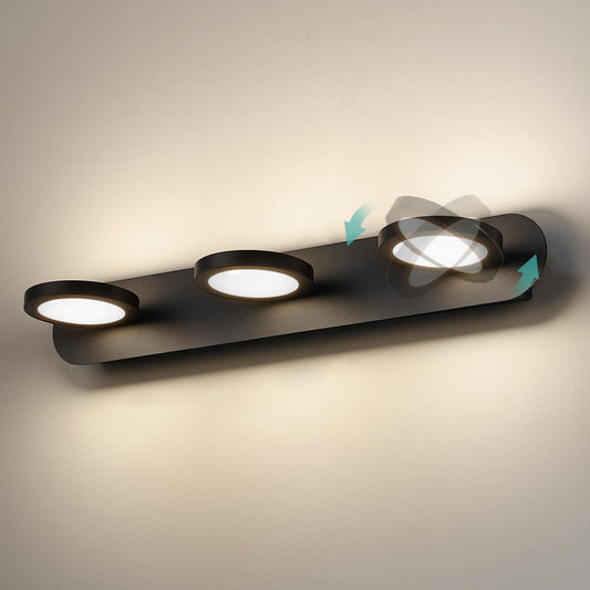 LED Spiegelleuchte mit 360° drehbaren Köpfen & warmweißem Licht, IP20