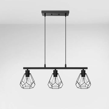 EMKE Pendelleuchte „L25B2BL" mit Höhenverstellung, 3-flammig, schwarz