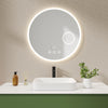 EMKE OLM08 runder LED-Badezimmerspiegel, Touchschalter, Anti-Beschlag, Uhr, neutrales Licht (4300K), Ø60/70/80 cm