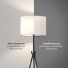 Stehlampe mit dreibeinigem Gestell, Fußschalter & E27-Fassung