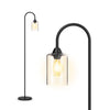 Stehlampe mit Glasschirm, Fußschalter & E27-Fassung