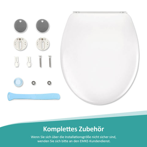 EMKE WC-Sitz „TSR01W abnehmbar weiß mit Absenkautomatik (LxB 44.2x37.2 cm)